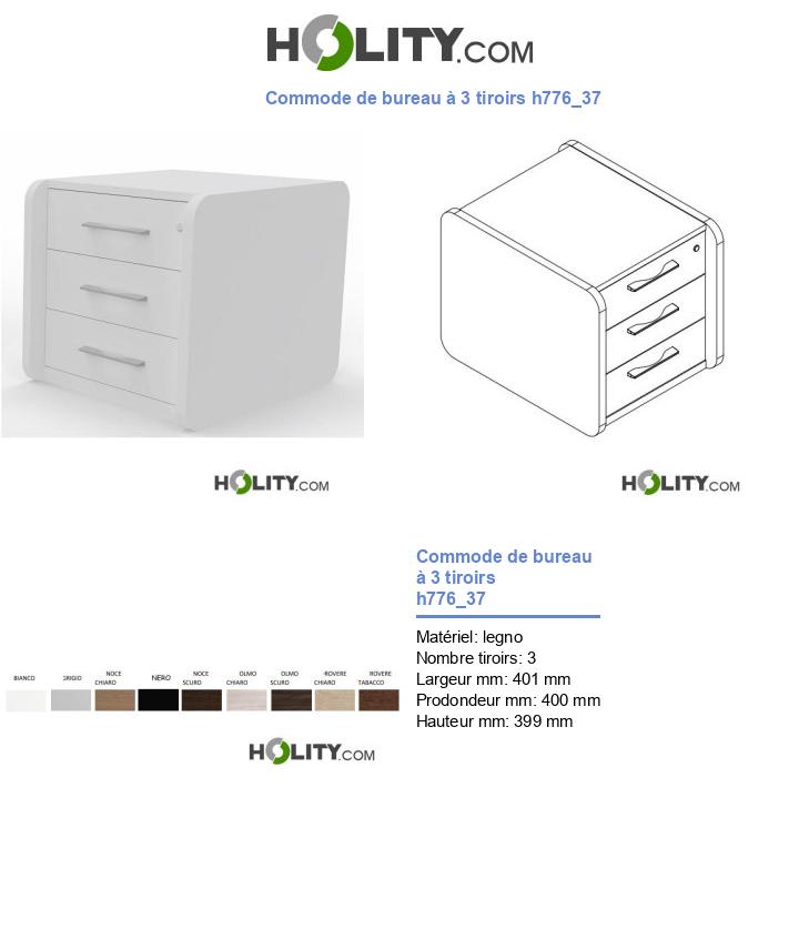 Commode de bureau à 3 tiroirs h776_37