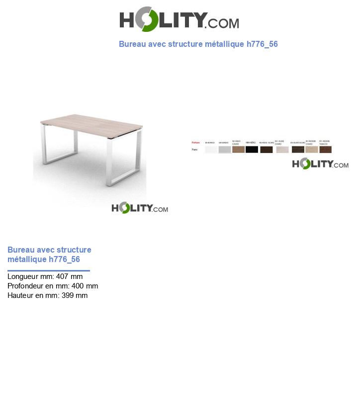 Bureau avec structure métallique h776_56