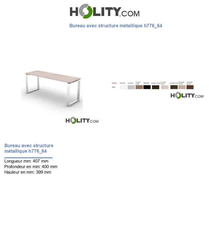 Bureau avec structure métallique h776_64