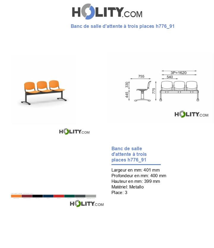 Banc de salle d'attente à trois places h776_91