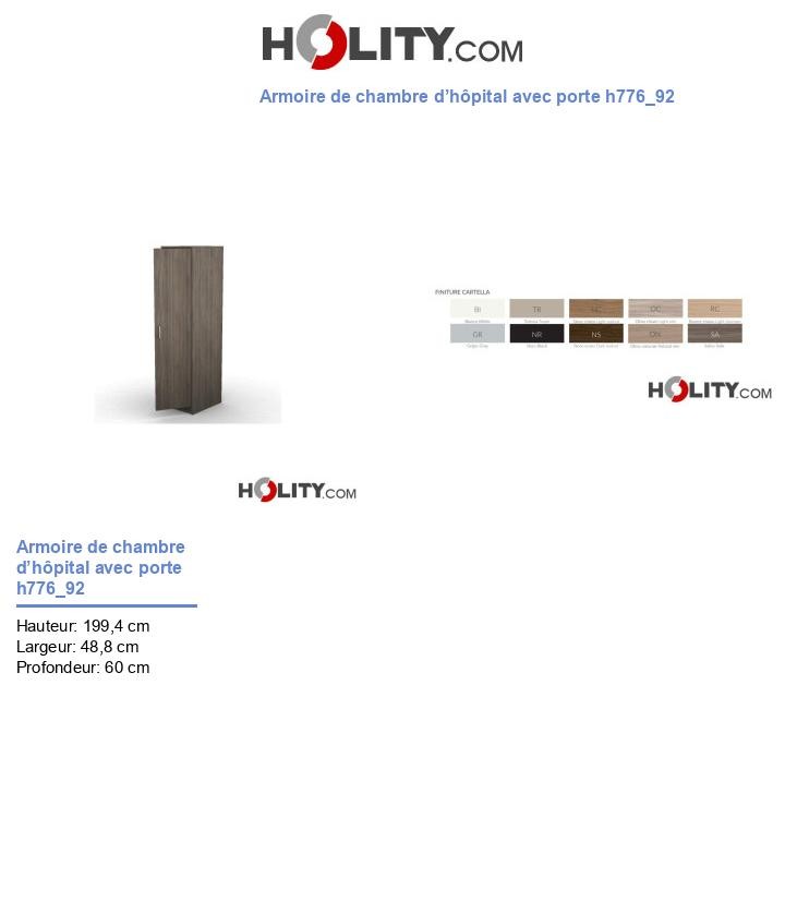 Armoire de chambre d’hôpital avec porte h776_92
