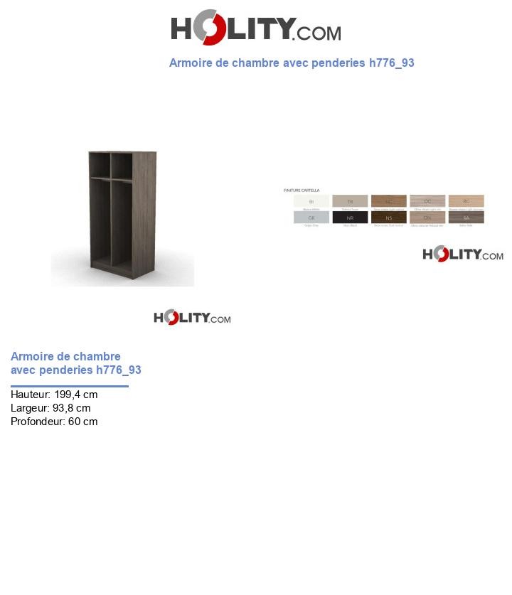 Armoire de chambre avec penderies h776_93