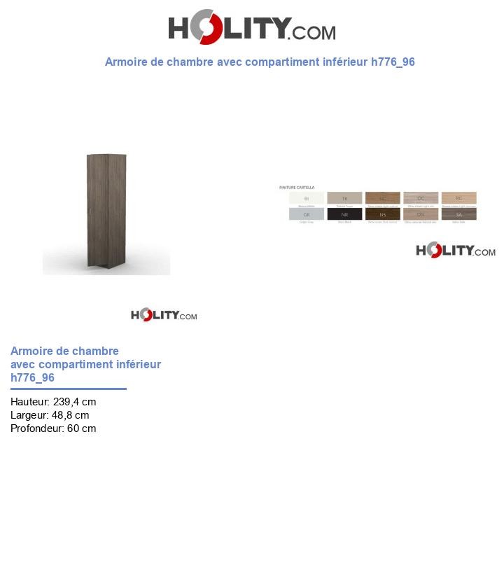 Armoire de chambre avec compartiment inférieur h776_96