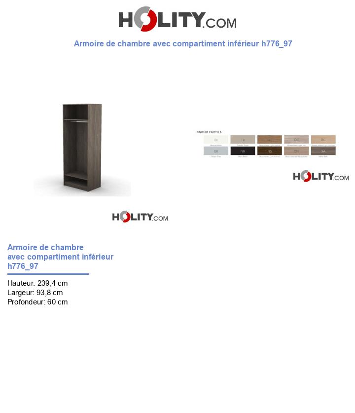 Armoire de chambre avec compartiment inférieur h776_97