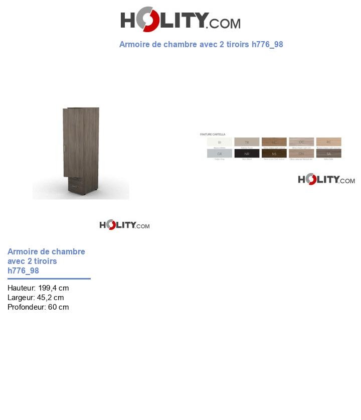 Armoire de chambre avec 2 tiroirs h776_98