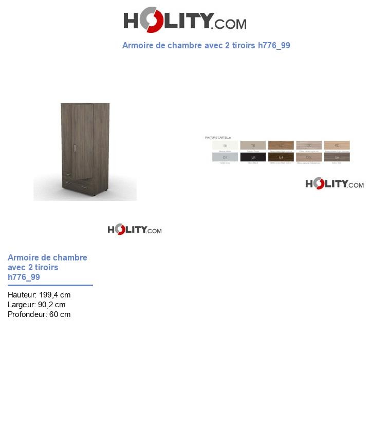Armoire de chambre avec 2 tiroirs h776_99
