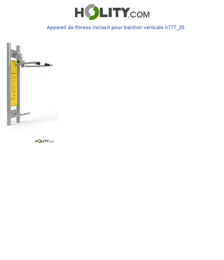 Appareil de fitness inclusif pour traction verticale h777_20