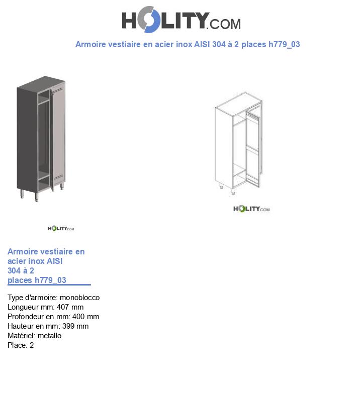Armoire vestiaire en acier inox AISI 304 à 2 places h779_03