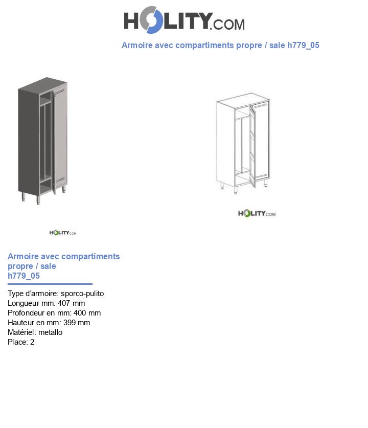 Armoire avec compartiments propre / sale h779_05