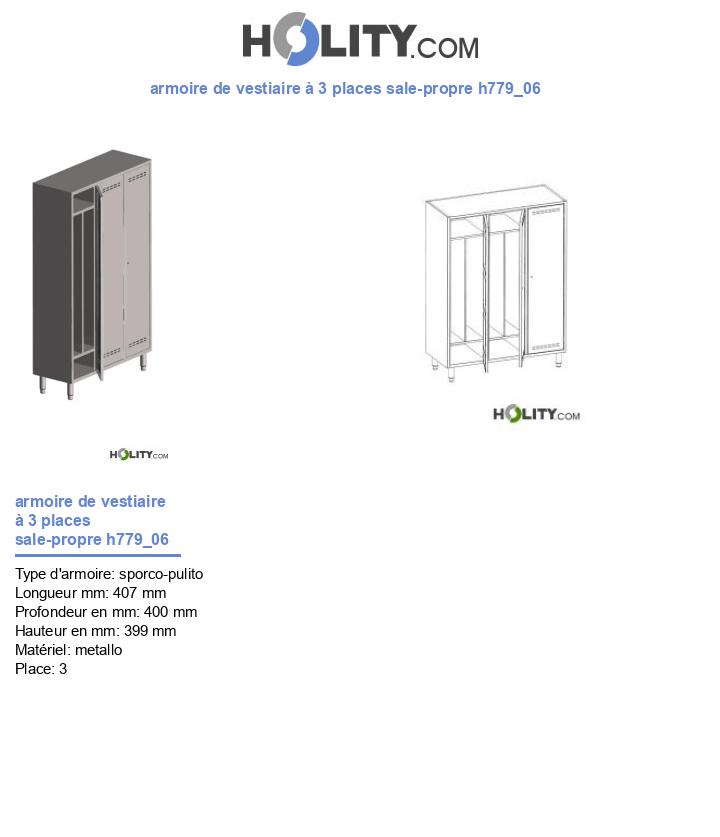 armoire de vestiaire à 3 places sale-propre h779_06