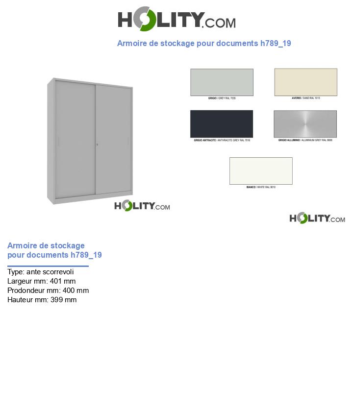 Armoire de stockage pour documents h789_19