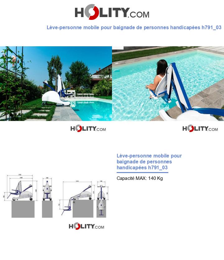 Lève-personne mobile pour baignade de personnes handicapées h791_03