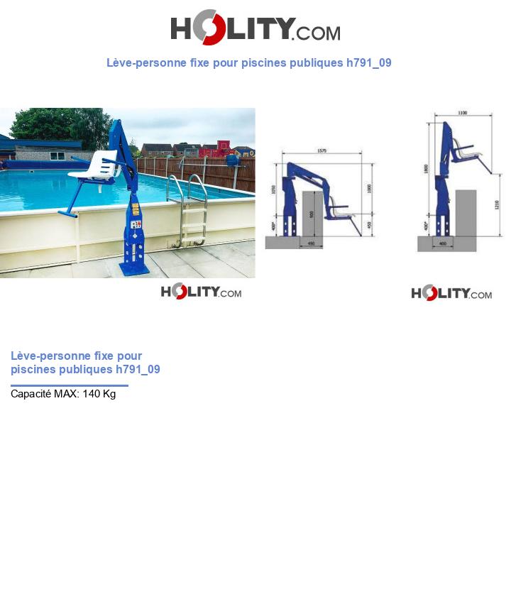 Lève-personne fixe pour piscines publiques h791_09