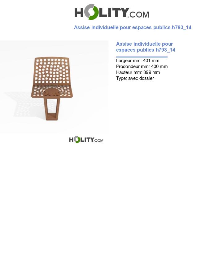 Assise individuelle pour espaces publics h793_14