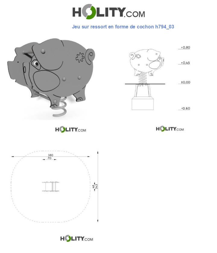 Jeu sur ressort en forme de cochon h794_03