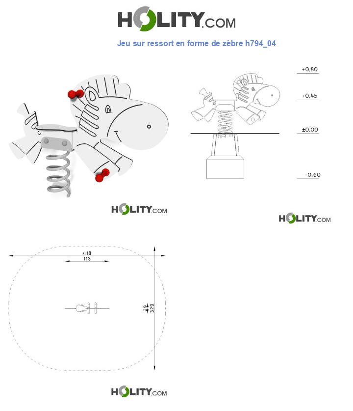 Jeu sur ressort en forme de zèbre h794_04