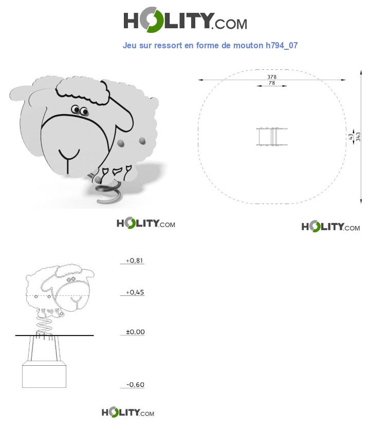 Jeu sur ressort en forme de mouton h794_07