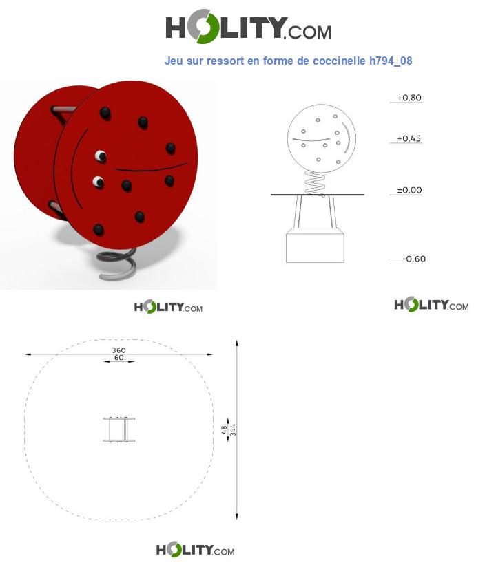 Jeu sur ressort en forme de coccinelle h794_08