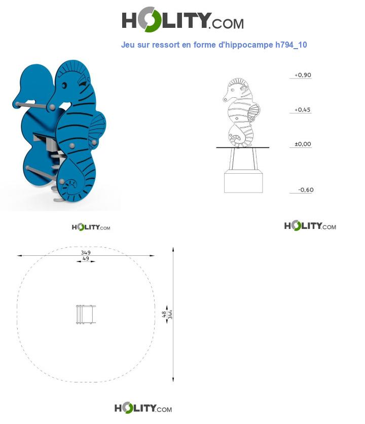 Jeu sur ressort en forme d'hippocampe h794_10