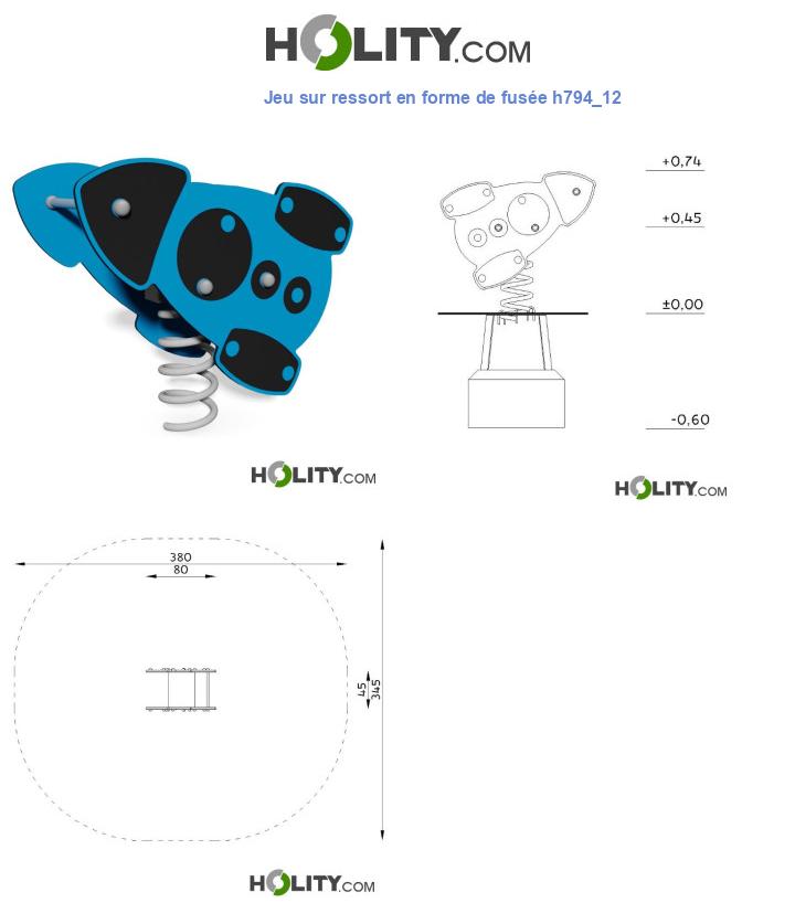 Jeu sur ressort en forme de fusée h794_12