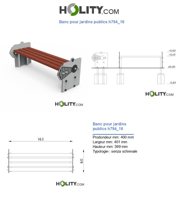 Banc pour jardins publics h794_16