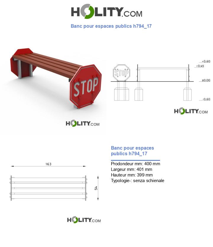 Banc pour espaces publics h794_17