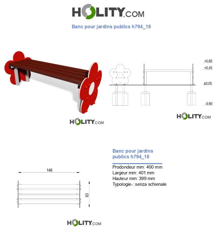 Banc pour jardins publics h794_18