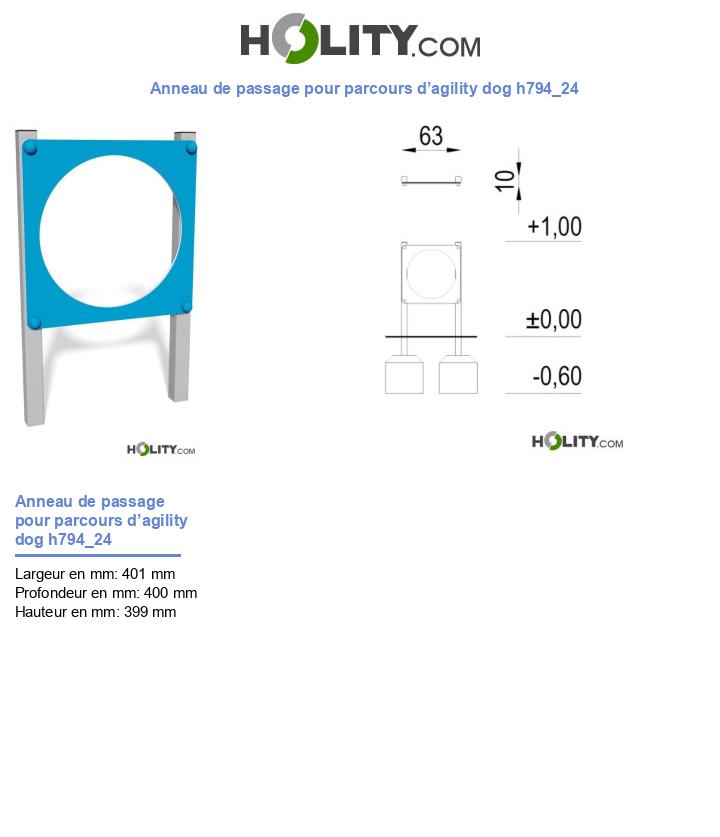 Anneau de passage pour parcours d’agility dog h794_24