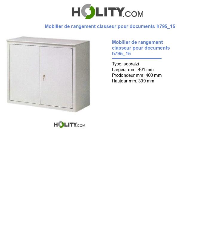 Mobilier de rangement classeur pour documents h795_15