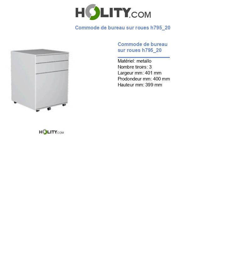 Commode de bureau sur roues h795_20