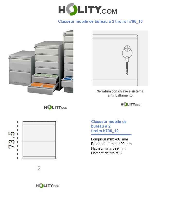 Classeur mobile de bureau à 2 tiroirs h796_10