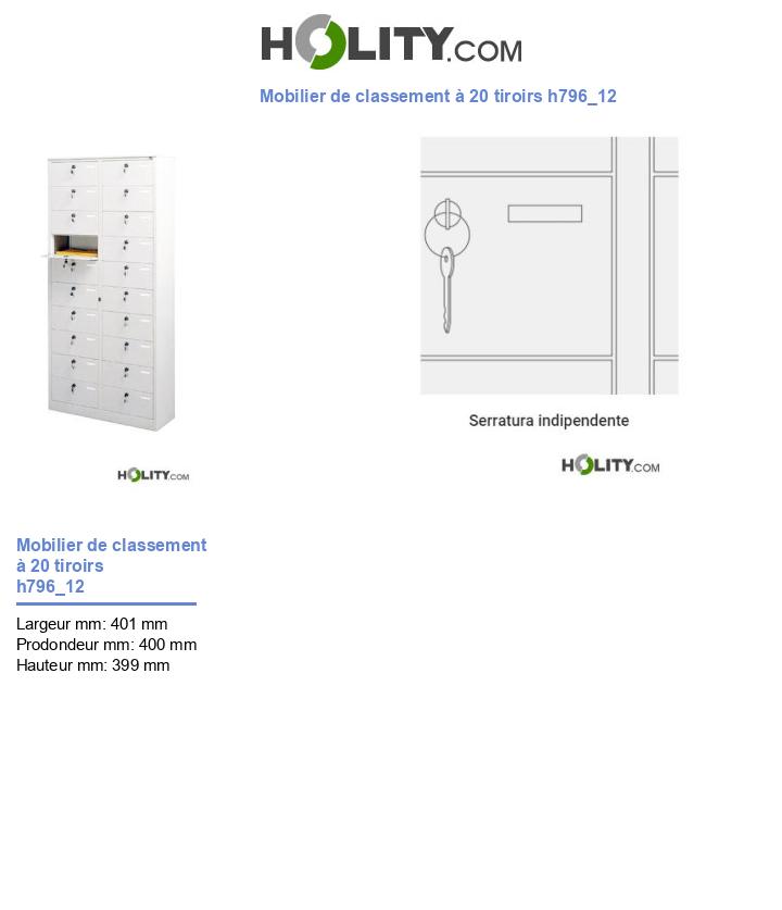 Mobilier de classement à 20 tiroirs h796_12