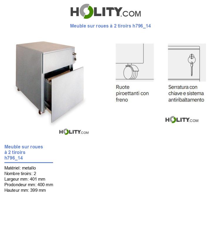 Meuble sur roues à 2 tiroirs h796_14