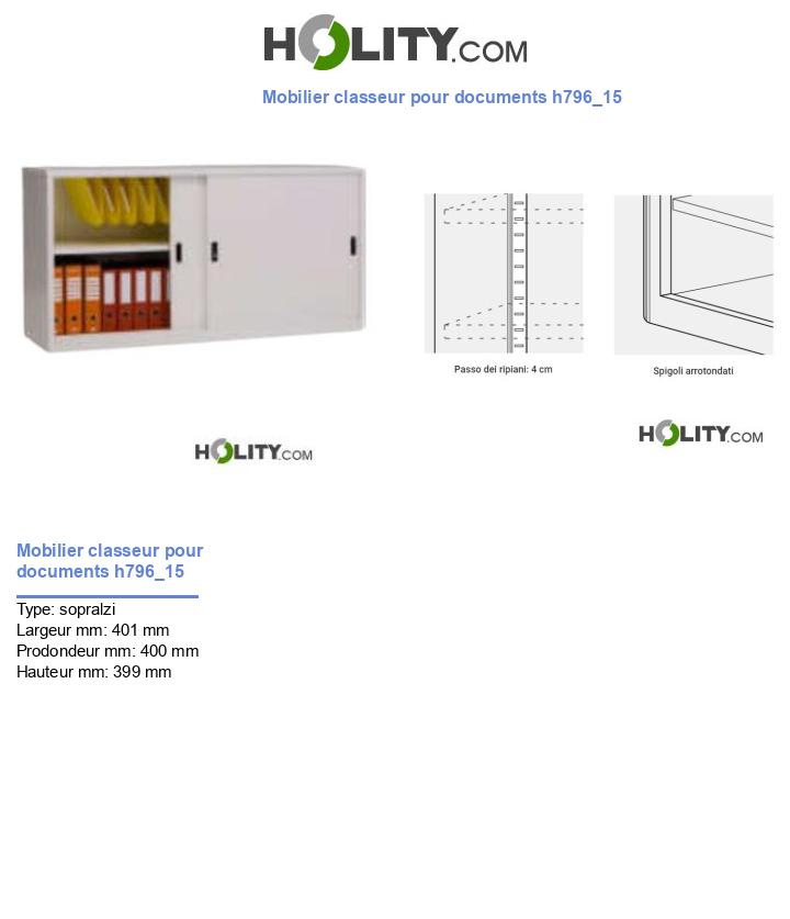 Mobilier classeur pour documents h796_15