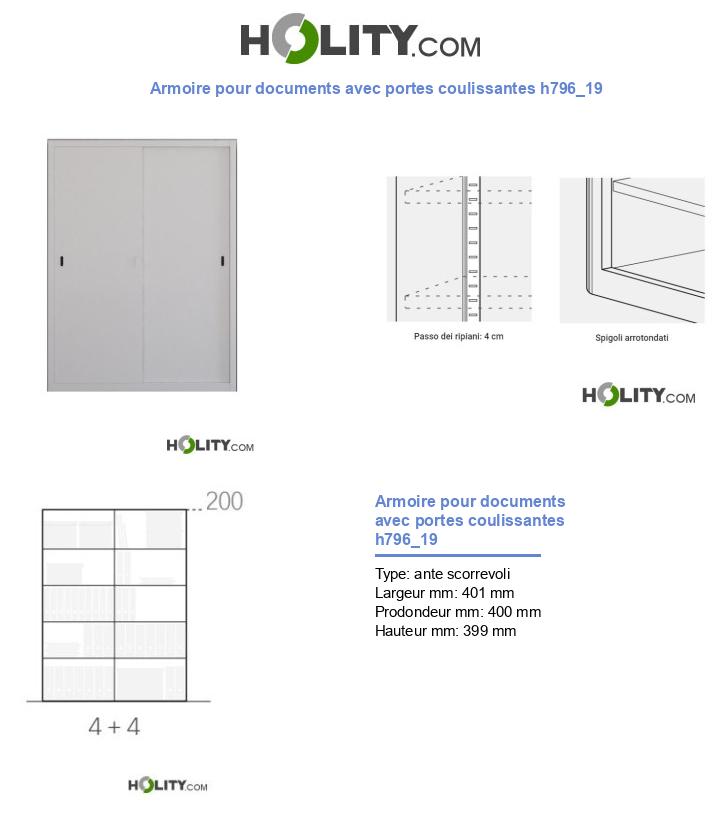 Armoire pour documents avec portes coulissantes h796_19