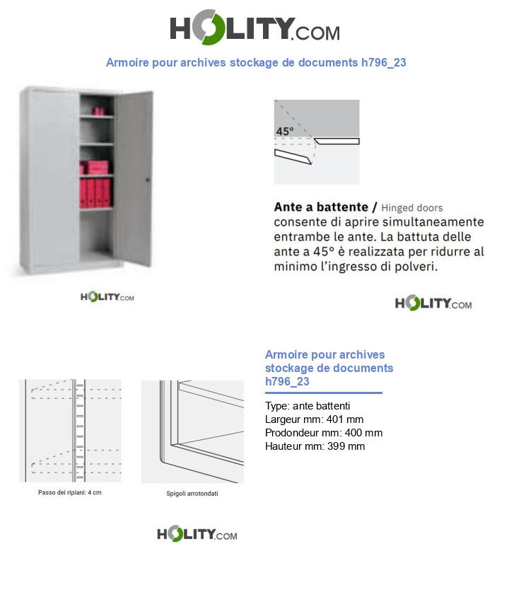 Armoire pour archives stockage de documents h796_23