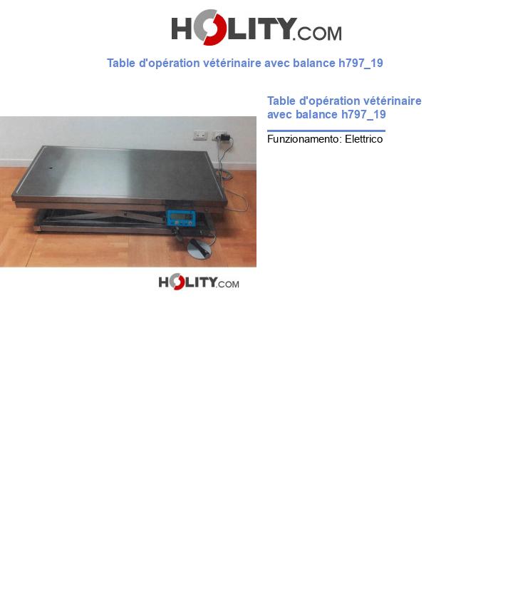Table d'opération vétérinaire avec balance h797_19