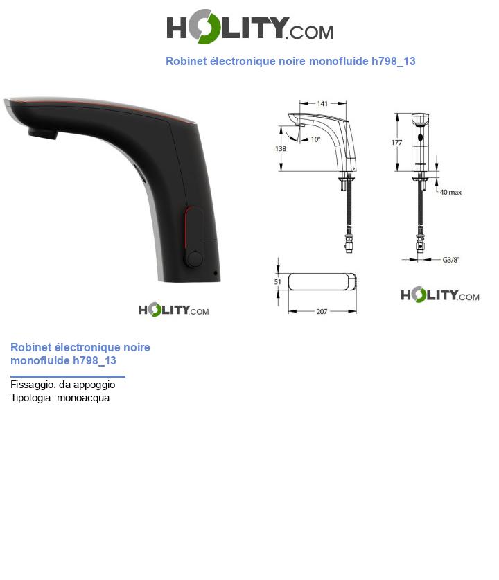 Robinet électronique noire monofluide h798_13