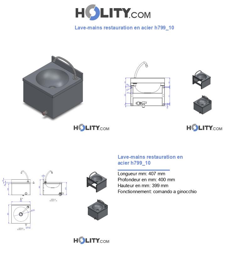 Lave-mains restauration en acier h799_10