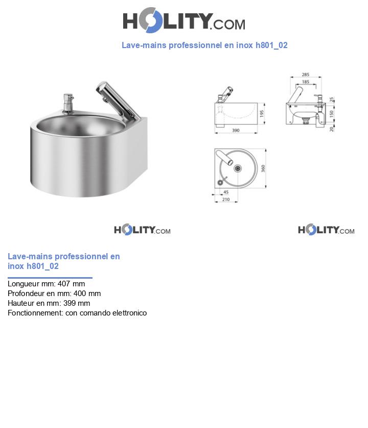 Lave-mains professionnel en inox h801_02