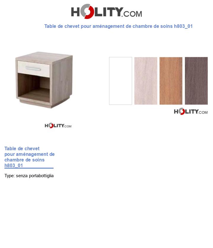 Table de chevet pour aménagement de chambre de soins h803_01