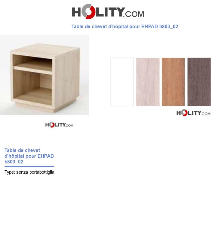 Table de chevet d'hôpital pour EHPAD h803_02