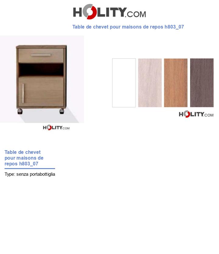 Table de chevet pour maisons de repos h803_07