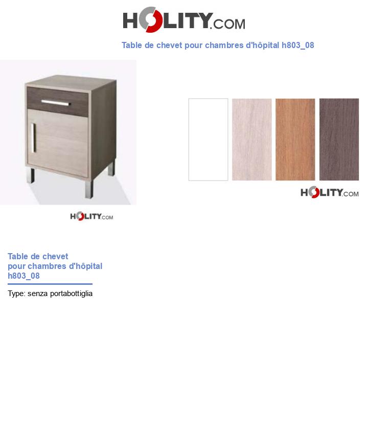 Table de chevet pour chambres d'hôpital h803_08