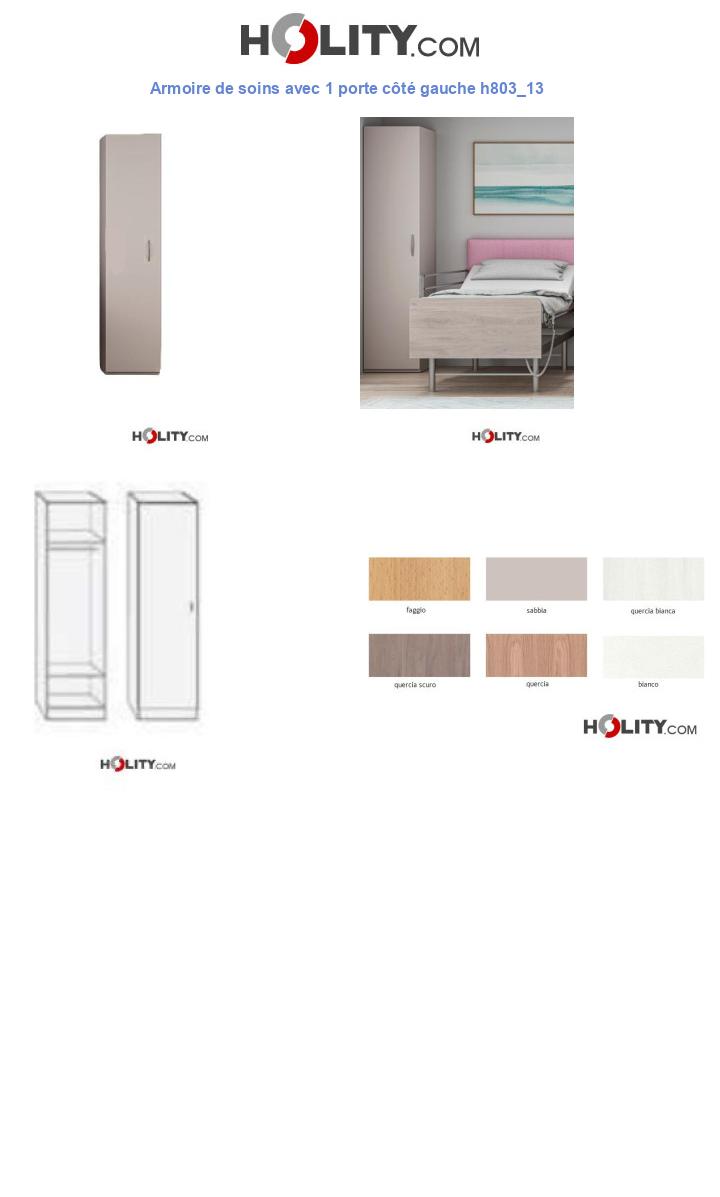 Armoire de soins avec 1 porte côté gauche h803_13
