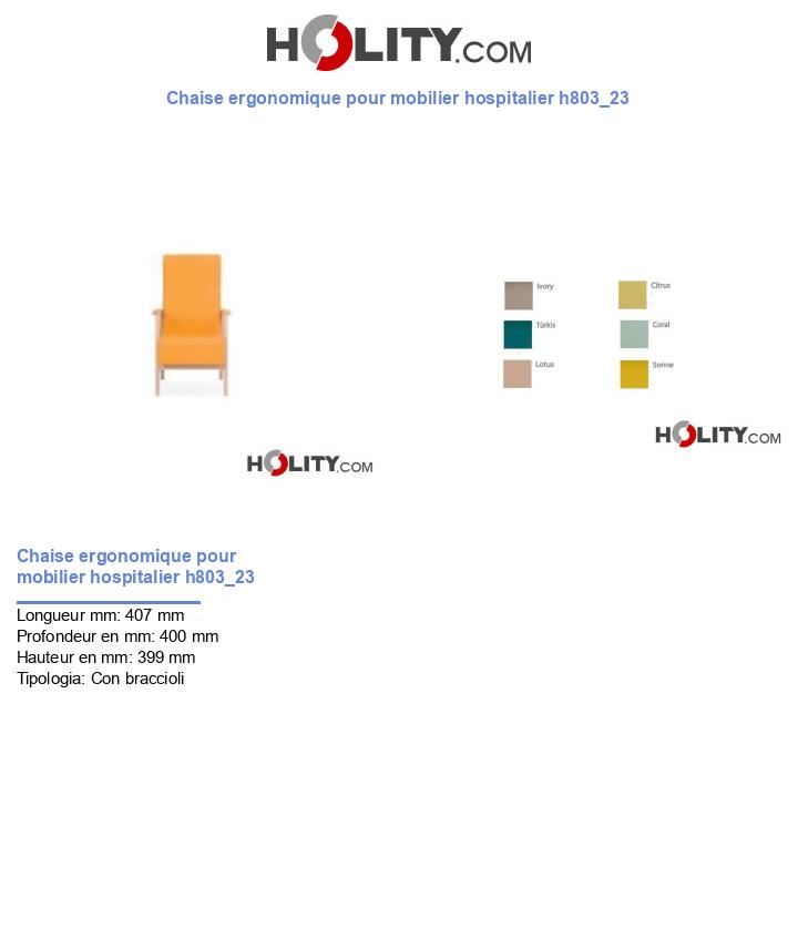 Chaise ergonomique pour mobilier hospitalier h803_23