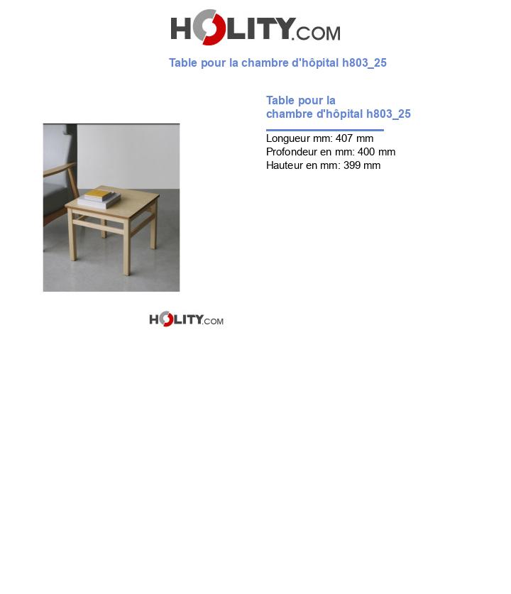 Table pour la chambre d'hôpital h803_25