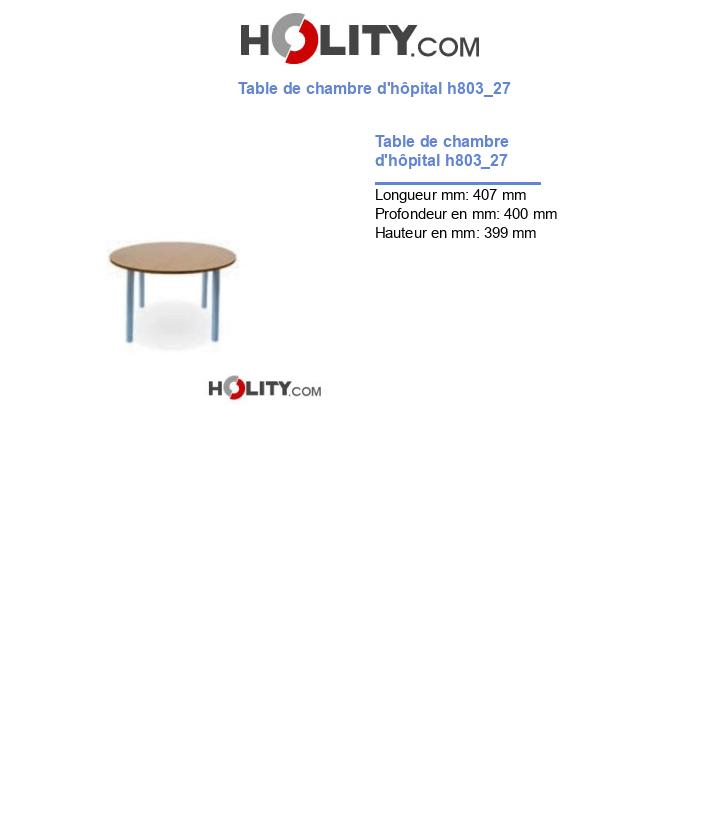 Table de chambre d'hôpital h803_27
