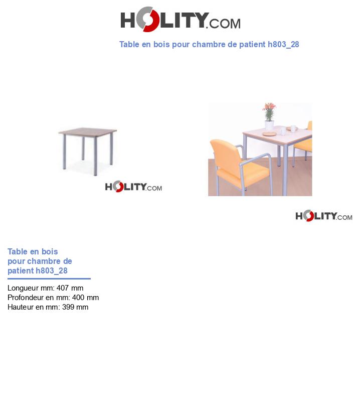 Table en bois pour chambre de patient h803_28