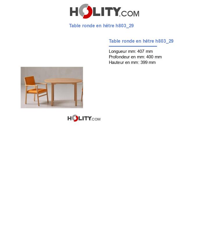 Table ronde en hêtre h803_29